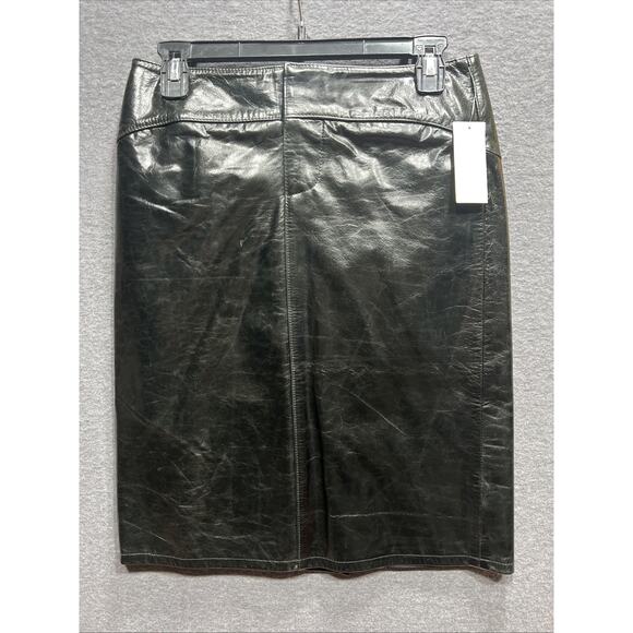 Vintage Gap Moto Genuine Leather Mini Skirt Womens Size 1 NWT $134 - Picture 2 of 14